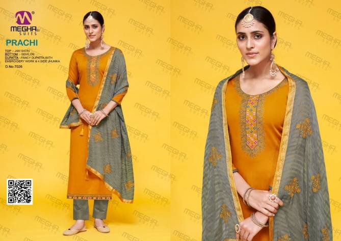 Meghali Prachi Fancy Festive Wear Jam Satin Designer Dress Material Collection